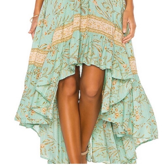 SPELL AND THE GYPSY COLLECTIVE MAISIE SKIRT TURQUOISE HI LOW BOHEMIAN BOHO EUC - Picture 2 of 8